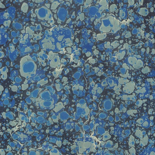 Hand Marbled Paper Stone Marble Pattern in Dark Blue ~ Berretti Marbled Arts